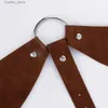 Bälten 2021 Fashion Punk Brown Leather Harness Belt Strap Girdle Sexiga kvinnor Handgjorda bälte Dekorativ skjorta Dress Vest Harness Belt L240308