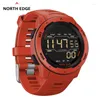 Wristwatches NORTH EDGE Led Digital Sport Pedometer Military Men's Watches 50 M Waterproof Multi-function Calories Luminous MARS Smart Clock