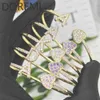 Doremi Initial Letter Bangle Armband Rail Birthstone Letter Gift Jycken Mothers Day Jewelry Full Zircon Heart Cz Bangle 240305