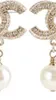 Boucles d'oreilles à tige en perles et diamants, en or, de styliste pour femmes, marque de mode, ne se décolore pas, en argent, pour mariage, 2022