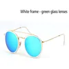 Lunettes de soleil de style de la plus haute qualité pour hommes femmes monture en alliage lentille en verre miroir double pont lunettes rétro avec boîte et 277V