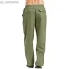 Herrenhose, Herrenhose, Baumwoll-Leinenhose, Sport-Laufhose für Herren, Sommer-Jogger, gerade Herrenhose, 240308