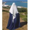 Etnisk klädbön Hijab Long Veil Khimar One Layer Muslimska kvinnor Niqab Eid Ramadan Overhead Full Cover Islam Abaya Turkiet Headscarf