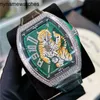 Relógio suíço Franck Muller Relógios Automático Flying Claw Forest Tiger Fm Frank V45 Mecânico Masculino com incrustação de diamante na parte traseira Wristwa