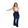 Jeans da donna XL-5XL a vita alta Plus Size Boot Cut Moda Skinny Stretch Denim Svasato Pantaloni Casual Femminili Grandi