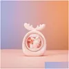 Night Lights Brelong Deer Night Light Decoration Cartoon Bedroom Desktop Resin White 1 Pc Drop Delivery Lights Lighting Indoor Lightin Dhhxe