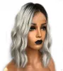 Cheveux brésiliens Ombre gris 13x4 dentelle avant perruques cheveux humains Remy Ombre bob perruque pour les femmes pré plumées sans colle courte Bob Wigs9989323