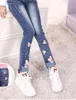 2018 new fashion spring and autumn children039s girls denim trousers children039s cartoon Mickey head casual pants7539164