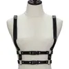 Riemen Handgemaakte Lederen Harnas Vrouwen Punk Goth Verstelbare Borst Lingerie Gothic Jarretellegordel Crop Top232o