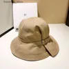 Wide Brim Hats Bucket Hats Luxe femmes ceinture boucle seau chapeau de luxe Panama Grace large bord soleil chapeaux été mince Section dôme pêcheur chapeau pliable L240305