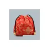 Torebki biżuterii, torby Damask Creative Chinese Chińska Lucky Silk Jewelry Bag 11x11cm Brocad Torebka Przechowywanie spersonalizowane opakowanie prezentów dstring dhocn