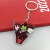 Keychains Funny Invader Zim Acrylic Keychain Cute Cartoon Green Alien Lanyard Anime Cosplay Accessories Gift