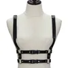 Riemen Handgemaakte Lederen Harnas Vrouwen Punk Goth Verstelbare Borst Lingerie Gothic Jarretellegordel Crop Top232o