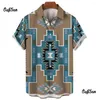 Camisas casuais masculinas moda retro asteca totem roupas havaianas soltas oversized manga curta tops