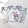 Boy Quality Cartoon Design Singlet Underwear Tank Teen Boy Undershirts Cotton Dino Pandas Tank Tops for Kids Size 3-10T 3Pcs/Lot 240301