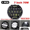 Iluminação da motocicleta novo 1pc 7 Polegada led farol rgb hi/lo h4 luz halo anel ângulo olhos lâmpada para samurai offroad drl farol o3w0 dro dhpkt