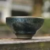 Tekoppar keramiska ugn byt tecup porslin hushåll kung fu master cup kreativ temmoku glasyr liten skål vatten mugg dryck