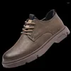 Casual Shoes Quality Leather Sneakers Men's Outdoor Mens Thick Soled Men Designer Lace-Up Oxfords