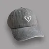 Бейсбольные кепки с вышивкой в виде сердца, мытая хлопковая кепка для мужчин и женщин, бейсбольная кепка Snapback, шляпа для папы на открытом воздухе