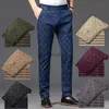 Moda para hombre, ropa para hombre, pantalones rectos de 7 colores, pantalones negros a cuadros para hombre 240308