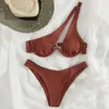 Costume da bagno da donna 2 pezzi/set Bellissimo set bikini Costume da bagno morbido in due pezzi con ferretto ad asciugatura rapida