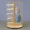 Malotes de jóias girando rack anel brincos armazenamento com plataforma giratória para exibição