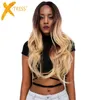 Blonde 613 Ombre Color Lace Front Synthetic Hair Wigs For Black Women Xtress Long Natural Wave Trendy Lace Wavy Wig Middle Part Y5021706