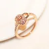 Luxury Cubic Zirconia Ring Rose Gold Plated Lock Charms Ring for Women Vintage Finger Ring Wedding Party Bride Costume Jewelry190F