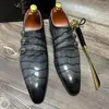 Chaussures décontractées bout pointu talon épais hommes Oxford affaires en cuir Chaussure Homme vendre respirant Sapato Masculino