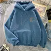 New 24ss Womens Fleece Flannel Pullover Hoodies Autumn Winter Sweet Hooded Print Harajuku Loose Pocket Coat Female Sweatshirt sweater