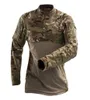 T-shirt de l'armée hommes t-shirt extensible tactique noir vert Camo Combat militaire t-shirt hommes coton à manches longues t-shirt Camouflage mâle 28338040