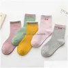 Kids Socks Breathable Cotton Baby Toddler Boy Girls Autumn Winter Spring Warm Trend Cartoon Sock For 1-12 Years Children Mti Color D Dh9S4