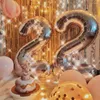 Decorazione del partito Foil digitale da 32 pollici 0-9 Palloncini di compleanno Numero di elio ad aria Palloncino Figure Decorazioni di nozze felici Giocattolo per bambini Baloon