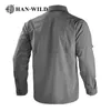 Outdoor sneldrogende cargo-werkshirts met lange mouwen en zakken Heren Safari Wandelen Button Down Jachtkleding 240306