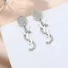 Moda Mujer Diseñador Pendientes Ear Stud Marca 18K Chapado en oro Diseñadores Geometría Letras Pendiente de cristal Fiesta de boda Jewerlry C264h