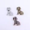 Broches TANGTANG moda broche con forma de perro diseño encantador diamantes de imitación joyería de Labrador alfileres Retro antiguo chapado en oro/rodio Bijoux