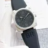 2024 новые мужские наручные часы Мужские автоматические механические часы Bell Коричневые кожаные черные резиновые часы Ross #556