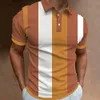 Summer Mens Polo Shirt Classic Stripes Short Sleeve T-shirts Casual Business Button Tops Tee Fashion Polo Shirts Male Clothing 240305
