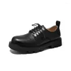 Chaussures décontractées hommes en cuir plate-forme Oxfords à lacets épais mâle affaires Derby boucle mocassins hommes bout carré robe formelle chaussure