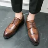 Chaussures décontractées pour hommes, robe d'affaires à lacets, mode masculine Oxfords, affaires italiennes formelles, costumes en cuir pour fête de mariage