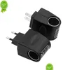 Hand Tools New Ac Adapter With Car Socket Charger Eu Plug 220V To 12V Dc Use For Electronic Devices At Home Drop Delivery Automobiles Dhi62