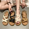 Casual Shoes Women's Fashionable Fashion Sandals 2024 Summer Style Comfortable Flat Simple Solid Color Slip-on Trendy