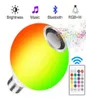 E27 APP SMART RGB Ampul Işık Kablosuz Bluetooth Hoparlör LED LAMBA RGBW Hafif Müzik Oyuncusu Dimmabable Uzaktan Kumanda 110V 220V5312035