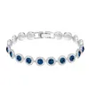 Bracelet de tennis classique Designer pour femmes collace en or sier plaqué bleu marine Austria Crystal Diamond Bracelets Designer Jewelry Woman Men Gift