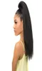 Yaki wave synthetisch 22 inch kinky steil haar met twee plastic kammen paardenstaart extensions clip in1000884