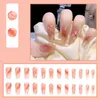 Faux Ongles Rose Doux Smudging Press-on Set Ultra-flexible Longue Durée Faux Pour La Décoration Des Doigts Accueil Nail DIY