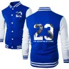 Hiphop Youth Stand Collar Streetwear Men 야구 재킷 하이킹 하이킹 원정 코트 농구 비행 남자 23# 스웨트 셔츠 240305