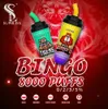 Original Randm Supbliss Bingo 8000 Puffs Vape desechable 650 mAh Batería recargable Tipo-C Taza de té con leche Bobina de malla E Cigarrillo 0% 2% 3% 5% Vaporizador VS Klux