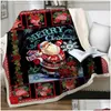 Blanket Red Truck 3D Cartoon Sherpa Thicken Warm Super Soft Flannel Office Nap Merry Christmas Sofa Bedding 211019 Drop Delivery Home Dhzqk