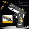 Gun Toys 1PC Mini Toy Metal Gun With Rubber Band Fun Folding Pistol Key Charm Pendant Kids Födelsedagspresenter Toys Boy Girl Party Favorsl2403